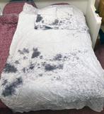 Dekbedovertrek Thema ‘Wol’ - 1 persoons - wit met zwart, Gebruikt, Eenpersoons, Wit, Dekbedovertrek