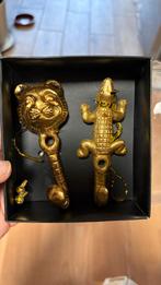 Gouden Wandhaken Luipaard & Krokodil - Nieuw, Huis en Inrichting, Kunststof, Wandhaken, Nieuw, Ophalen of Verzenden