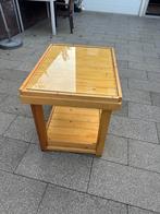 Houten Bijzettafel, Huis en Inrichting, Tafels | Bijzettafels, Gebruikt, Vierkant, Ophalen of Verzenden, 75 cm of meer