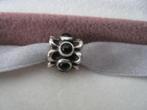 Pandora bedel forget me not met onyx stenen, Pandora, 1 bedel, Ophalen of Verzenden, Zilver