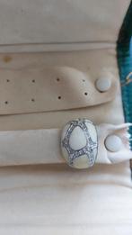 CAMILLE LUCIE RING: bolvorm beige met strass steentjes, Gebruikt, IJzer of Staal, 19 tot 20, Beige