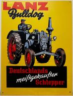 Lanz Bulldog tractor reclamebord van metaal wandbord, Nieuw, Ophalen of Verzenden