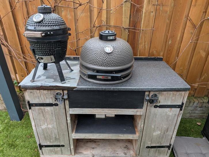 Kamado BBQ Set - Groot + Mini + Accessoires, Tuin en Terras, Elektrische barbecues, Gebruikt, Ophalen