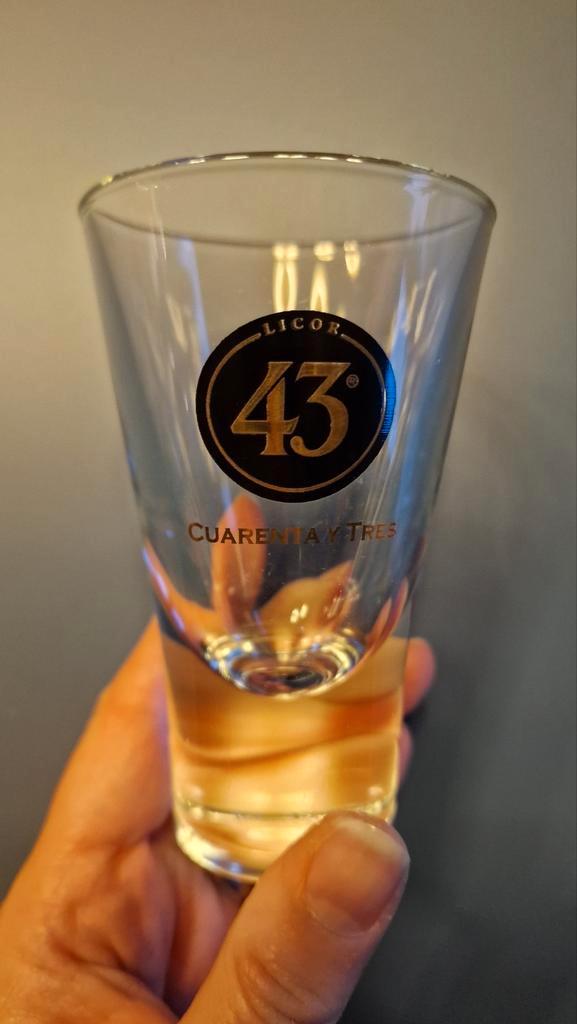 2 Licor 43 glazen (dik glas), Verzamelen, Merken en Reclamevoorwerpen, Zo goed als nieuw, Ophalen of Verzenden