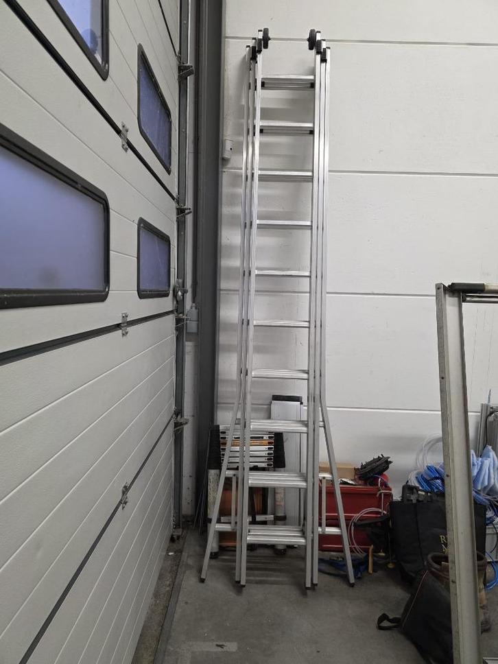 Dirks Aluminium ladder 3x10, Doe-het-zelf en Verbouw, Ladders en Trappen, Zo goed als nieuw, Ladder, Ophalen