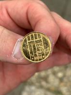 Gouden 5cent manchetknoop, Ophalen of Verzenden, Gebruikt, Goud