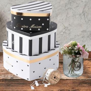3pcs Rivièra maison heart box & rm house spool & rm vase beschikbaar voor biedingen