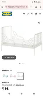 Meegroeibed/ peuterbed ikea wit met matras, Ophalen, Gebruikt, 70 tot 85 cm, Matras