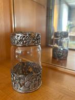 Vintage glazen (jam) pot met fruitversieringen, Antiek en Kunst, Ophalen of Verzenden