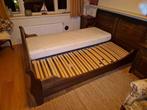 2 persoonsbed (sleebed) + lattenbodem + nachtkastjes +matras, Huis en Inrichting, Slaapkamer | Bedden, Ophalen, Gebruikt, Bruin