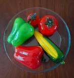 Fruitschaal met glazen fruit/groentes, Antiek en Kunst, Ophalen of Verzenden