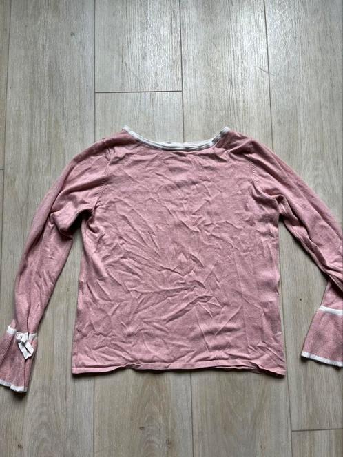 Roze truitje met witte biezen en uitlopende mouwen  S, Kleding | Dames, Tops, Gedragen, Maat 36 (S), Roze, Lange mouw, Ophalen of Verzenden