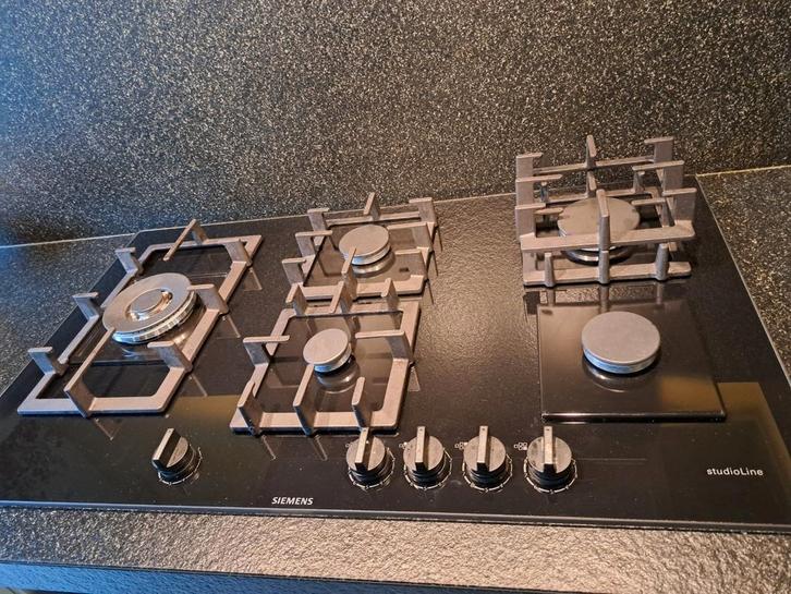Siemens studio line kookplaat, Witgoed en Apparatuur, Kookplaten, Gebruikt, Inbouw, Gas, 5 kookzones of meer, Ophalen