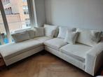 Witte teddy lounge hoekbank, 250 tot 300 cm, Witte teddy lounge hoekbank van abriamo stof, Hoekbank, Zo goed als nieuw