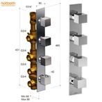 Hotbath Bloke Q050GN inbouwthermostaat met 3 stopkranen, Ophalen of Verzenden, Nieuw, Rvs, Kraan