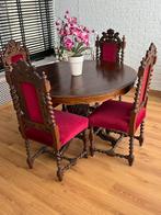 6 Antieke stoelen en tafel, Ophalen of Verzenden