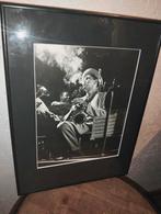 Leuke oude foto muzikant in lijst, Huis en Inrichting, Minder dan 50 cm, ., Ophalen of Verzenden, .