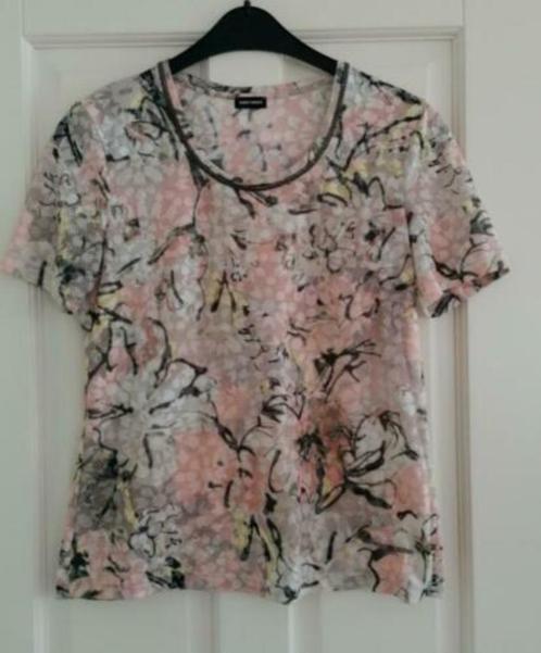 Gerry Weber shirt pastel tintjes bloemen print mt 40 35577, Kleding | Dames, T-shirts, Zo goed als nieuw, Maat 38/40 (M), Geel