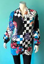 Vintage jaren 80 lange blouse met print maat 36, Vintage, Ophalen of Verzenden, Gedragen, Maat 36 (S)