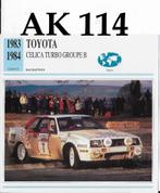 Ak114 autokaart toyota celica turbo groupe b 1983 - 1984, Ophalen of Verzenden, Zo goed als nieuw, Auto's
