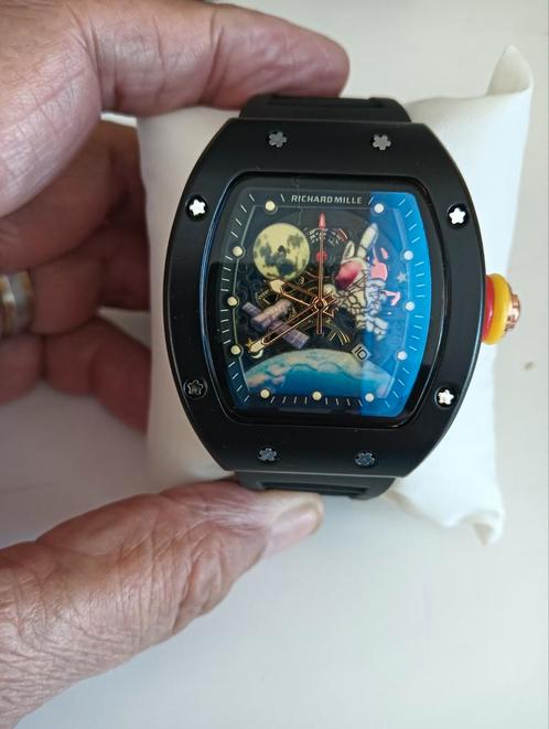 Richard Horloge auto Space luminum in laquee doos, Sieraden, Tassen en Uiterlijk, Horloges | Heren, Nieuw, Overige merken, Staal