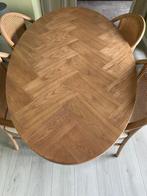 Eettafel visgraat ovaal 160cm, Huis en Inrichting, Tafels | Eettafels, Ophalen, 50 tot 100 cm, Zo goed als nieuw, Vier personen