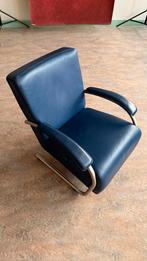 Fauteuils stoelen blauw leer, Huis en Inrichting, Fauteuils, Ophalen, Zo goed als nieuw, 50 tot 75 cm, Leer