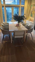 6 luxe stoelen fauteuils eetkamerstoelen grijs Nolon Blatt, Ophalen, Zo goed als nieuw, 75 tot 100 cm, 50 tot 75 cm