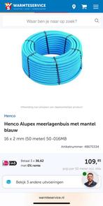 Nieuw Henco 16 blauw/rood met mantel 50 meter, Doe-het-zelf en Verbouw, Buizen en Afvoer, Overige materialen, 6 meter of meer