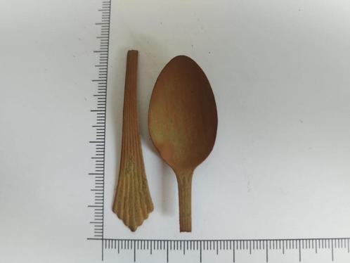 A01 Bodemvondst antieke koperen lepel, Antiek en Kunst, Antiek | Bestek, Verzenden