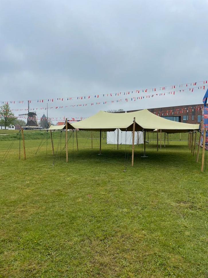 Stretchtent te huur huren 10x10 m, Tuin en Terras, Partytenten, Zo goed als nieuw, Ophalen