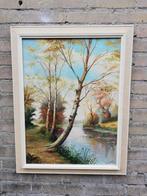 A. Hendericks, Ven met bospad. 1943.Olie/doek. 55/77 cm., Ophalen, Oorspronkelijke maker, Zo goed als nieuw, Schilderij