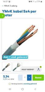 Kabel ymvk 5x4mm2, Doe-het-zelf en Verbouw, Elektra en Kabels, Ophalen, Zo goed als nieuw, Kabel of Snoer