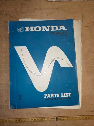 Honda SS50 Parts List en Onderdelen Prijslijst met schrijven beschikbaar voor biedingen
