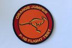 patch orange jumber j-066  f-16 flight test  gele letters, Ophalen of Verzenden, Zo goed als nieuw, Patch, Badge of Embleem