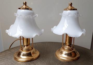 Set 2 Murano glazen tafellampen lamp . Italië, jaren 70 beschikbaar voor biedingen