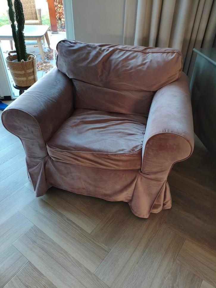 Ikea Ektorp Fauteuil - Roze, Huis en Inrichting, Fauteuils, Gebruikt, Stof, 75 tot 100 cm, 75 tot 100 cm, Ophalen