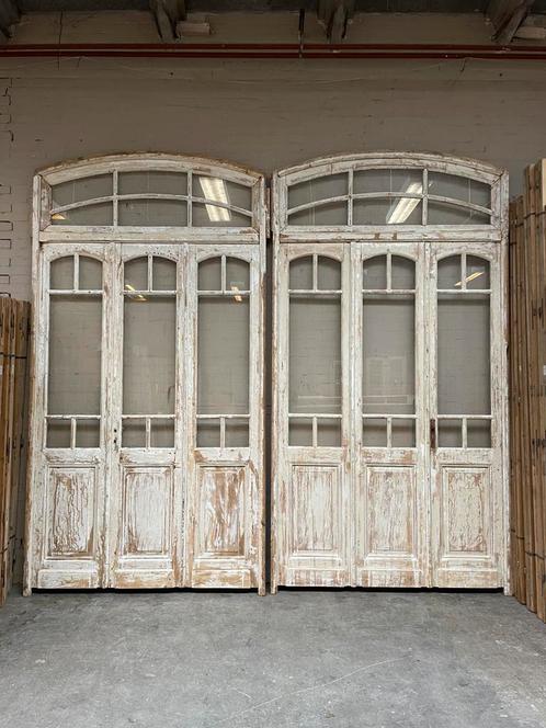 Antieke oranjerie deur 3-slag met bovenlicht, Huis en Inrichting, Woonaccessoires | Overige, Ophalen of Verzenden