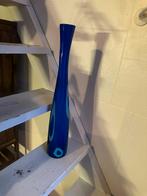 Blauwe Swingende Vaas, Blauw, Ophalen of Verzenden, Minder dan 50 cm, Glas