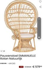 Rotan pauwen stoel echt een plaatje, Huis en Inrichting, Stoelen, Ophalen of Verzenden, Zo goed als nieuw, Bruin, Eén