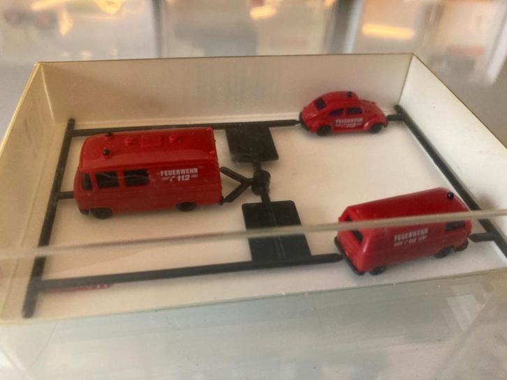 Wiking 093449 3 delige set voertuigen “Feuerwehr”  brandweer, Hobby en Vrije tijd, Modeltreinen | N-Spoor, Nieuw, Overige typen