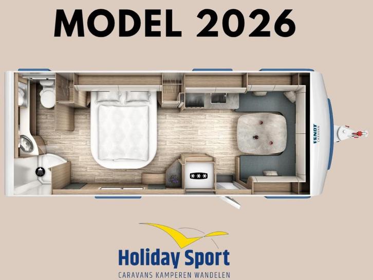 Fendt Tendenza 650 SFD Bouwjaar 2026, Caravans en Kamperen, Caravans, Bedrijf, tot en met 4, 1500 - 2000 kg, Rondzit, Fendt, Queensbed