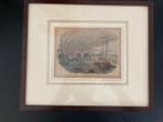 Originele houtgravure 1841 Scheepswerf de Schelde, Antiek en Kunst, Ophalen of Verzenden
