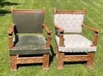 2  antique armchair, wood , textiles,, Ophalen of Verzenden, Zo goed als nieuw