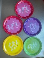 5 Kinderbordjes - Plastic - Ø 18cm, Huis en Inrichting, Keuken | Servies, Overige materialen, Gebruikt, Ophalen of Verzenden, Bord(en)