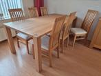 Eettafel eiken met 6 stoelen, Huis en Inrichting, Tafels | Eettafels, Ophalen, Gebruikt, 100 tot 150 cm, Eikenhout