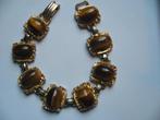 MOOIE VINTAGE ARMBAND MET TIJGEROOG, Verzenden, Overige materialen, Armband, Met edelsteen