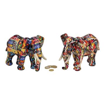 Spaarpot olifant design kleurrijk streetart - popart beschikbaar voor biedingen