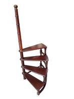 Vintage Mahonie Bibliotheektrap - 4 Treden, Huis en Inrichting, Ophalen