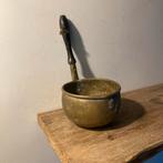 Antieke Koperen Soeplepel met Houten Handvat, Antiek en Kunst, Antiek | Koper en Brons, Ophalen of Verzenden, Koper